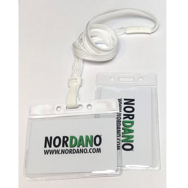 Bilde av Card holder / carrying case soft plastic 86 x 54 mm. white top / clear with a white lanyard. (60270312/60270302)+60270502vud (DE,SE,NO,FI,RO,PL)